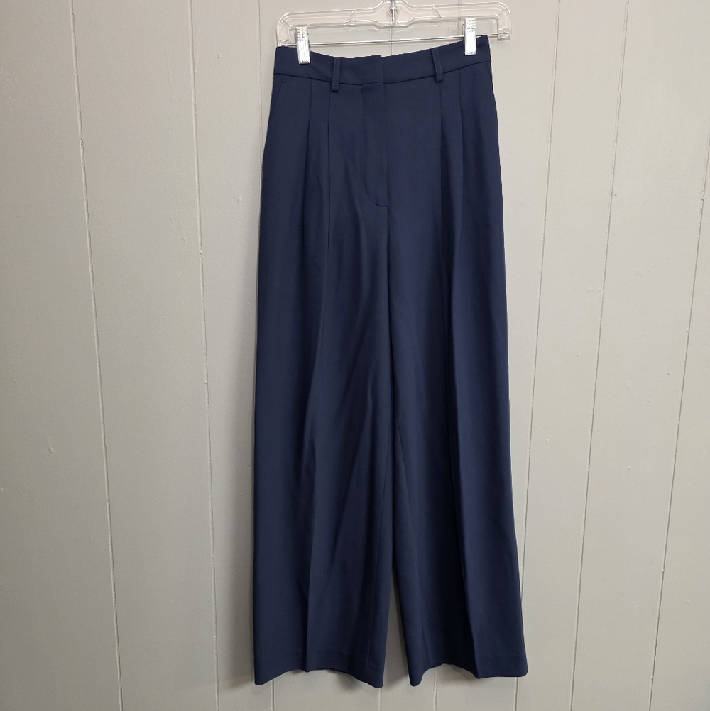 H&M Wool Blend Navy Blue Trousers Size 2